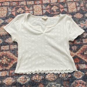 AEROPOSTALE White Ruffle Tee